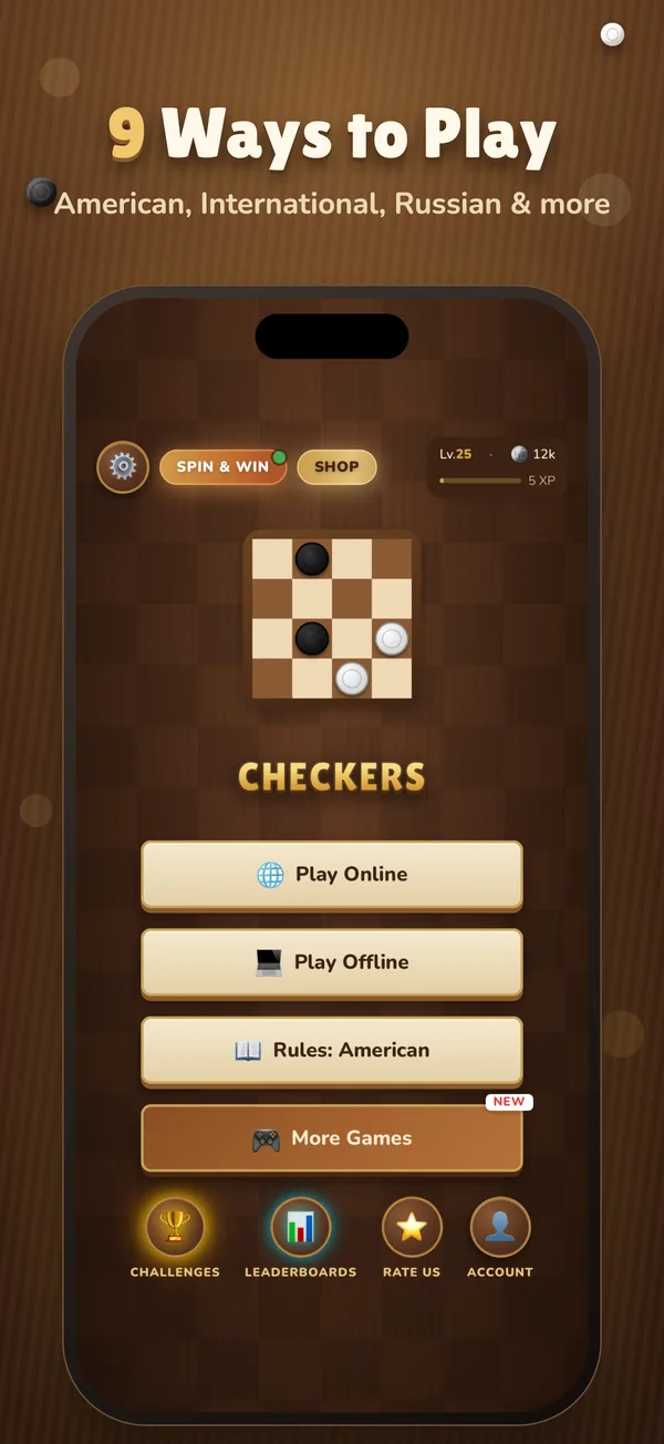 10 Modes: American, International, Russian, Turkish and more from the main menu