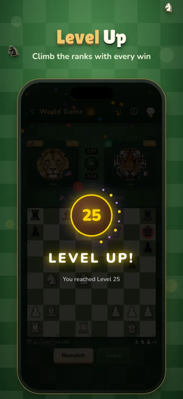Level Up: climb the ranks with every win